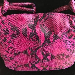 Ann Klein new  fuschia alligator skin handbag